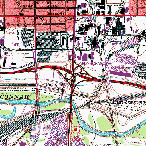 Topographic Map of Interchange 8, TN