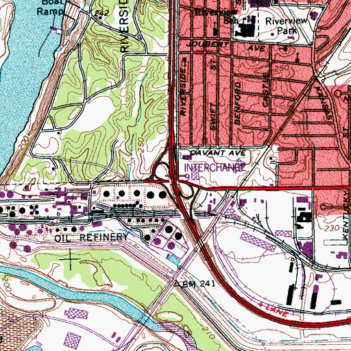 Topographic Map of Interchange 9, TN