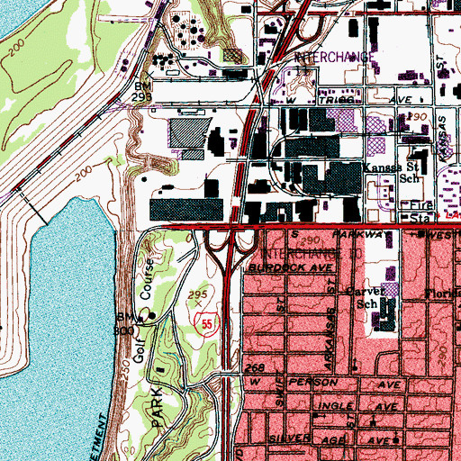 Topographic Map of Interchange 10, TN