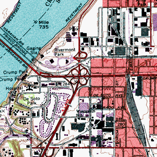 Topographic Map of Interchange 12, TN