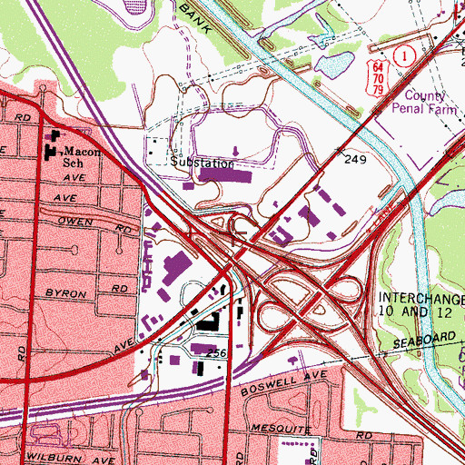 Topographic Map of Interchange 12A, TN