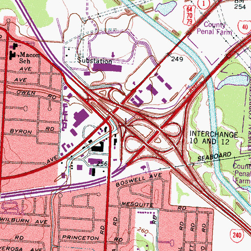 Topographic Map of Interchange 12B, TN