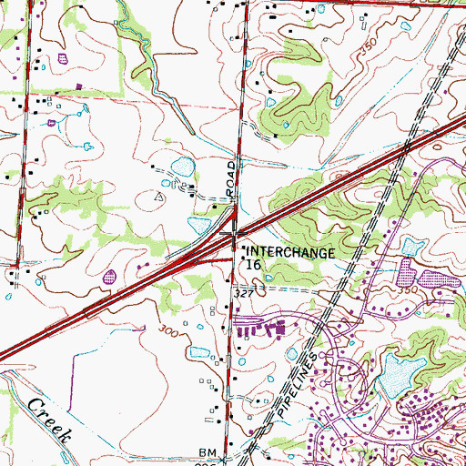 Topographic Map of Interchange 16, TN