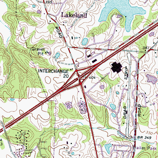 Topographic Map of Interchange 20, TN