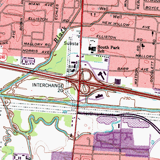Topographic Map of Interchange 20, TN
