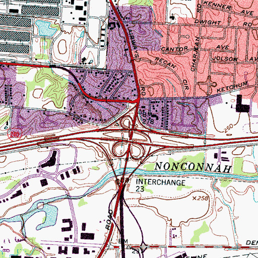 Topographic Map of Interchange 23, TN