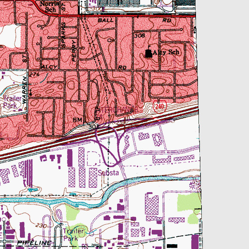 Topographic Map of Interchange 24, TN
