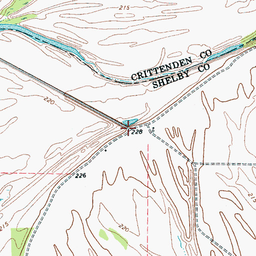 Topographic Map of Island Forty, TN