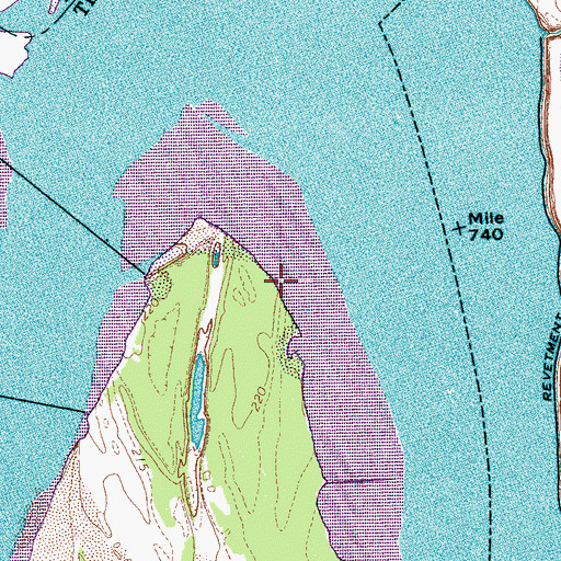 Topographic Map of Loosahatchie Bar Revetment, TN
