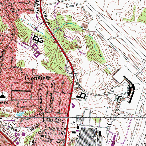 Topographic Map of Interchange 5, TN