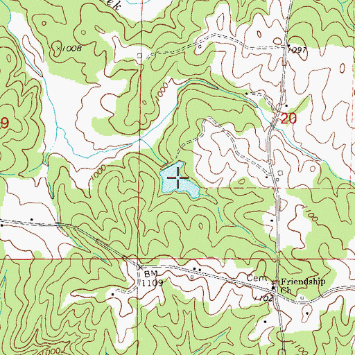 Topographic Map of McManus Pond, AL