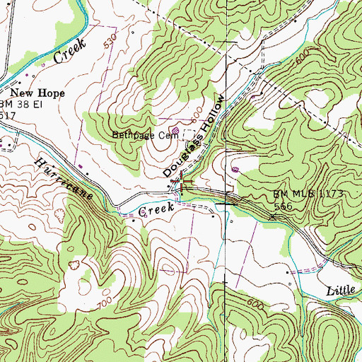 Topographic Map of Bethpage, TN
