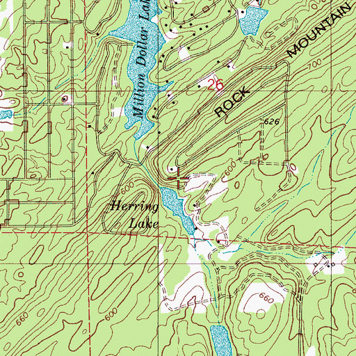 Topographic Map of Herring Lake Dam, AL