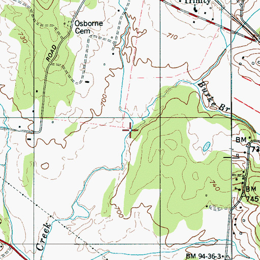 Topographic Map of Clovercroft Creek, TN