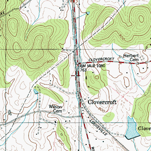 Topographic Map of East Wilson Pike Creek, TN