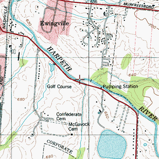 Topographic Map of McGavock Creek, TN