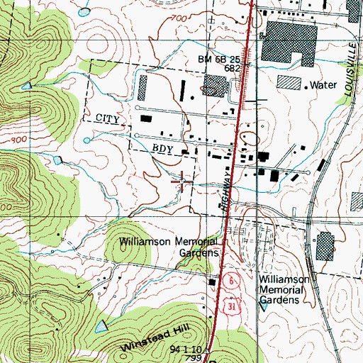 Topographic Map of Toll House Branch, TN