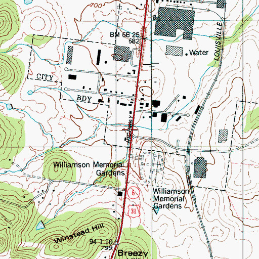 Topographic Map of Widow Neely Branch, TN