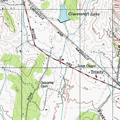 Topographic Map of Wilson Pike Creek, TN