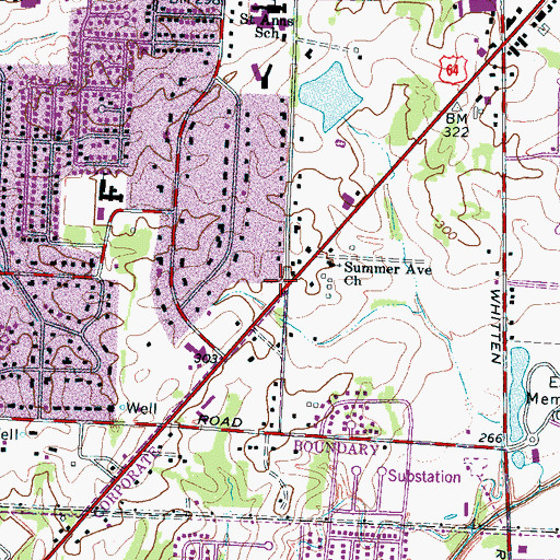Topographic Map of Alliance Bible Church, TN