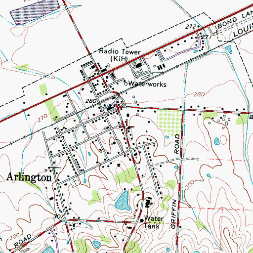 Topographic Map of Arlington Presbyterian Church, TN