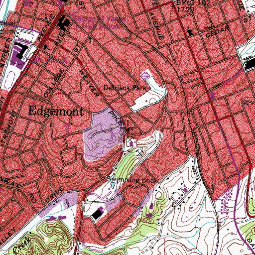Topographic Map of Emmanuel Baptist Church, TN