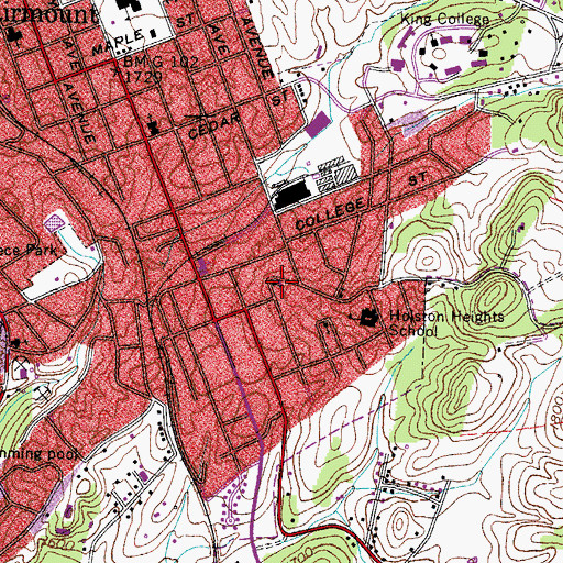 Topographic Map of Fairmount Presbyterian Church, TN