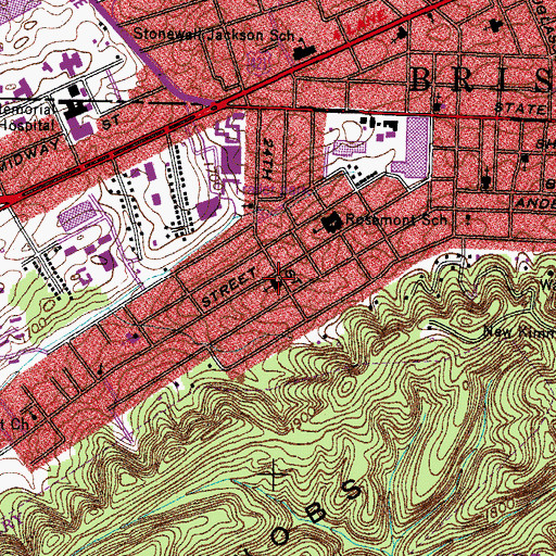 Topographic Map of Rosemont Presbyterian Church, TN