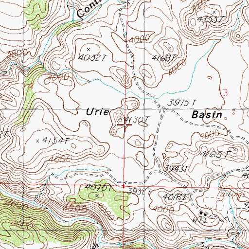 Topographic Map of Urie Basin, AZ