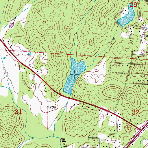 Topographic Map of Swanson Lake, AL