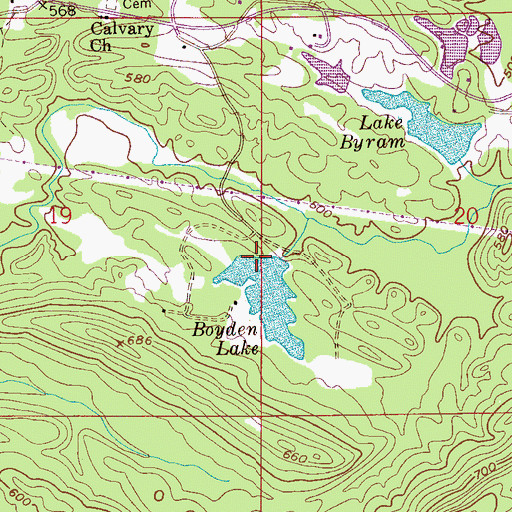Topographic Map of Boyden Lake Dam, AL