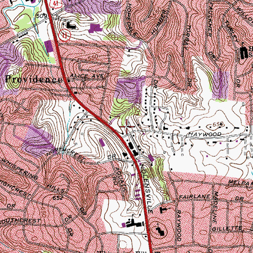 Topographic Map of Christ Lutheran Church, TN