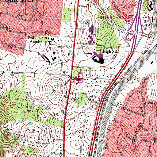 Topographic Map of Judson Baptist Church, TN
