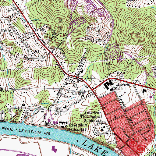 Topographic Map of Saint Peters African Methodist Episcopal Church, TN