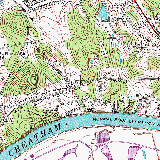 Topographic Map of Calvary Tabernacle, TN