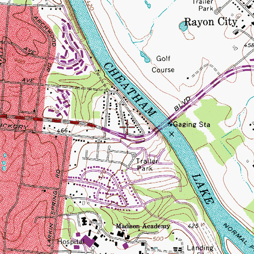 Topographic Map of Salvation Army Church, TN