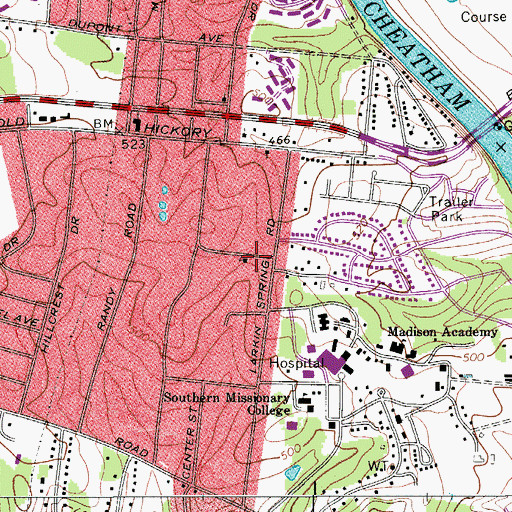 Topographic Map of New Providence Community Center, TN