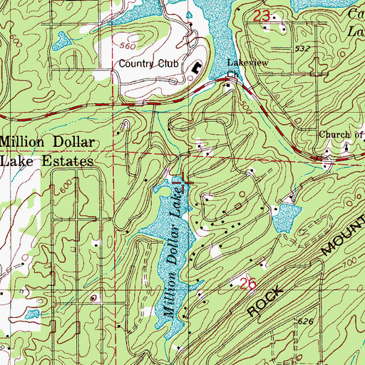 Topographic Map of Dream Lake Dam Number One, AL