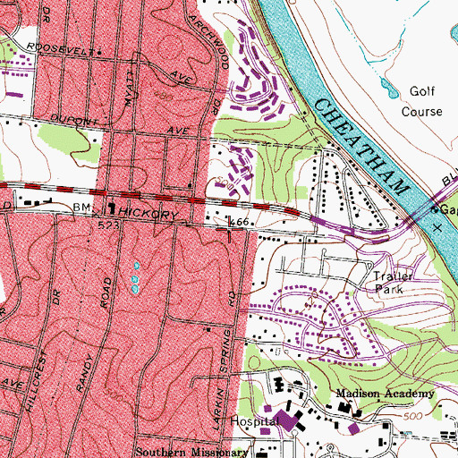 Topographic Map of Bethel Full Gospel Church, TN