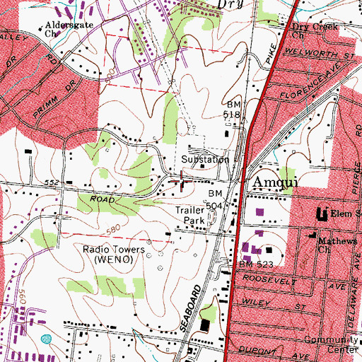 Topographic Map of Madison Southern Methodist Church, TN