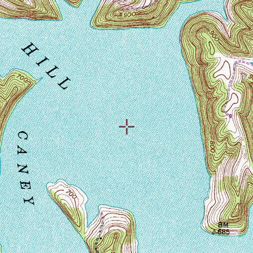 Topographic Map of Falling Water River, TN