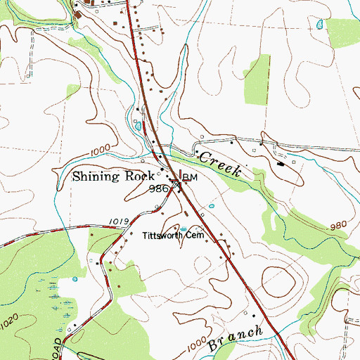 Topographic Map of Shining Rock, TN
