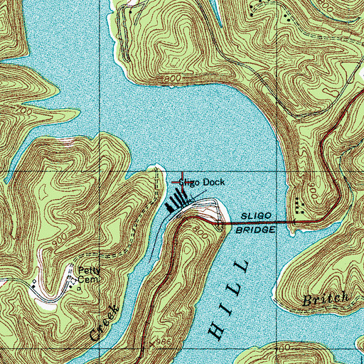 Topographic Map of Short Creek, TN