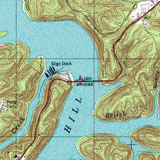 Topographic Map of Sligo Bridge, TN