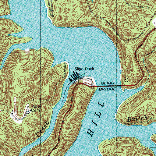Topographic Map of Sligo Dock, TN