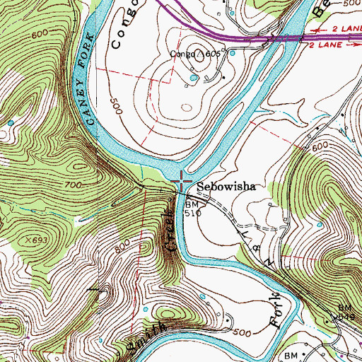 Topographic Map of Smith Fork Creek, TN