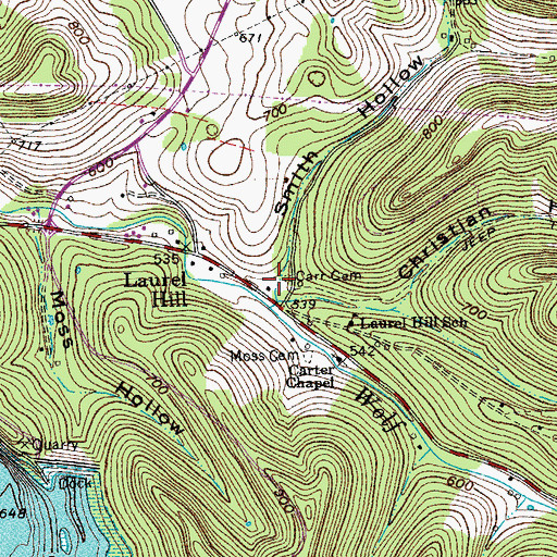 Topographic Map of Smith Hollow, TN