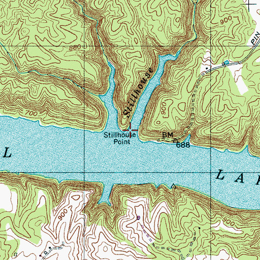 Topographic Map of Stillhouse Branch, TN