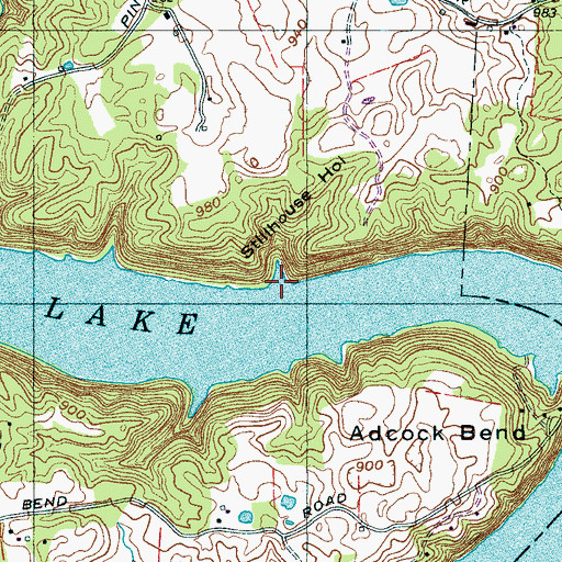 Topographic Map of Stillhouse Hollow, TN