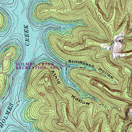 Topographic Map of Stillhouse Hollow, TN